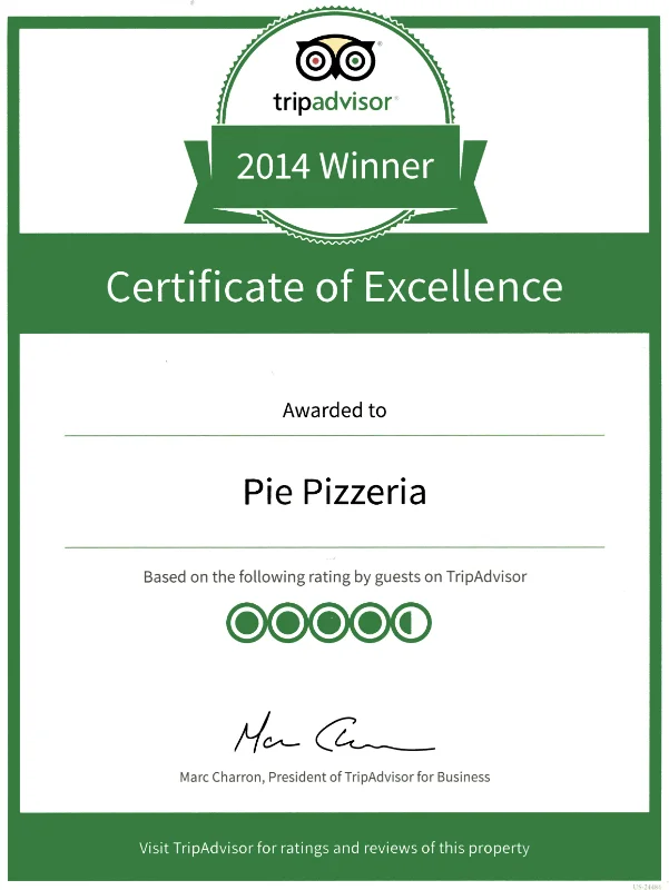 TripAdvisor Cert of Excellence &mdash; 2014